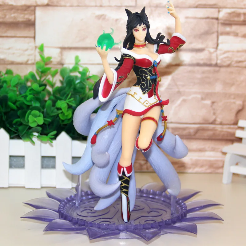 Аниме Ahri фигурку красная одежда модель куклы украшения Коллекция ПВХ фигурка