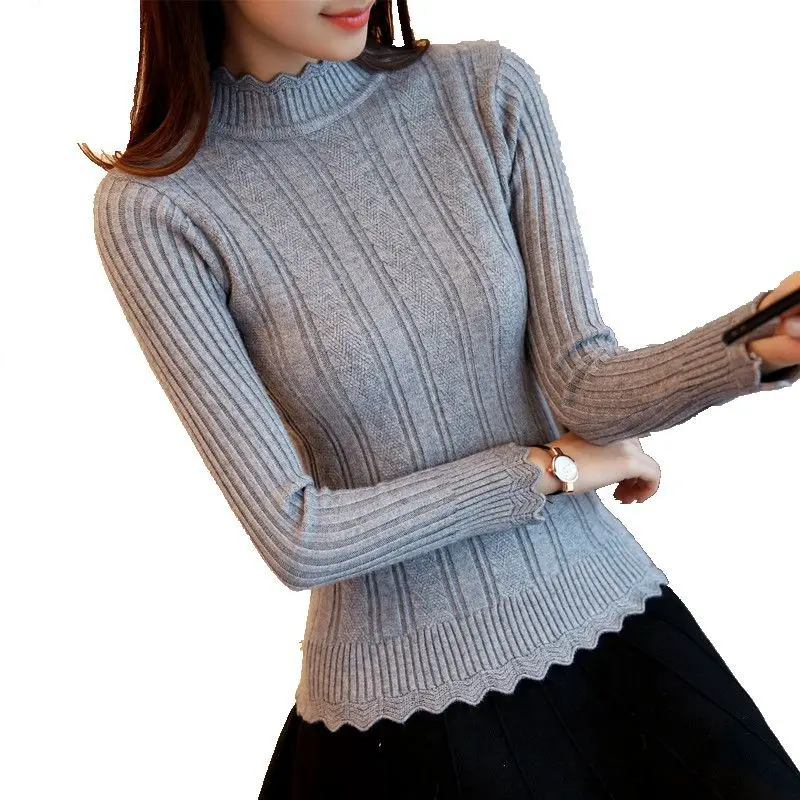 OHCLOTHIN 2017 new half Korean women knitted sweater slim petal collar shirt Elastic Bottoming Turtleneck Twist F1356 Pullover
OHCLOTHIN 2017 new half Korean women knitted sweater slim petal collar shirt Elastic Bottoming Turtleneck Twist F1356 Pullover