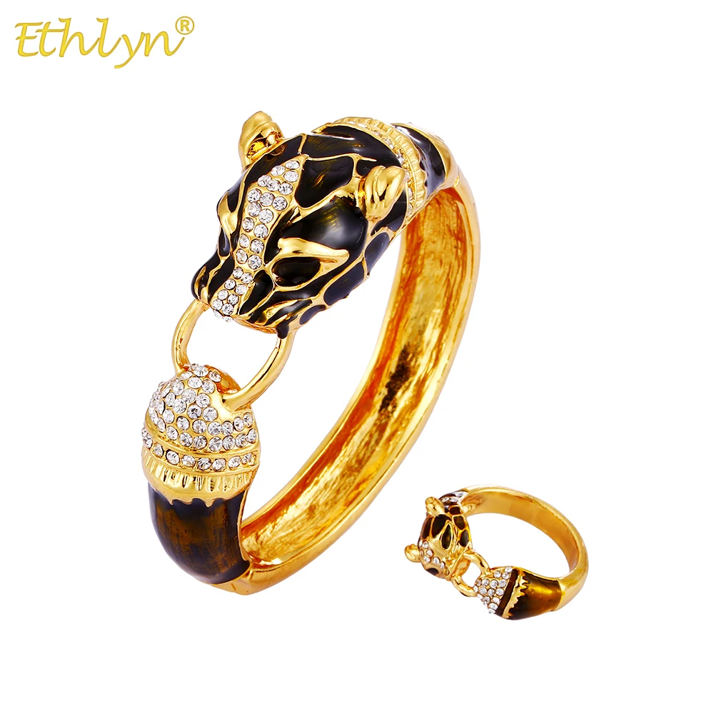 Ethlyn Bracelets For Women Crystal Jewellery Sets Yellow Gold Color Patchwork Black Leopard Female Rings& Bracelets Set B93
Ethlyn Bracelets For Women Crystal Jewellery Sets Yellow Gold Color Patchwork Black Leopard Female Rings& Bracelets Set B93