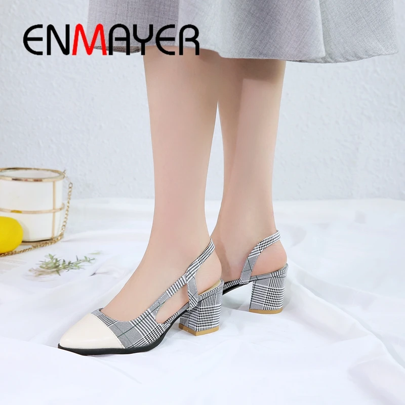 ENMAYER PU High Heel Pumps Women New Arrival Square Heel Pointed Toe Office & Career Women Shoes Slip-On Size 34-45 LY1607
ENMAYER PU High Heel Pumps Women New Arrival Square Heel Pointed Toe Office & Career Women Shoes Slip-On Size 34-45 LY1607