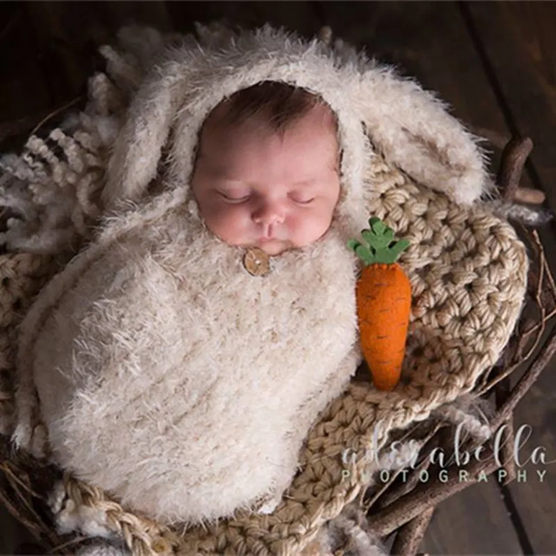 Фон для фотосъемки новорожденных кролик спальный мешок детей мягкая фланелевая
