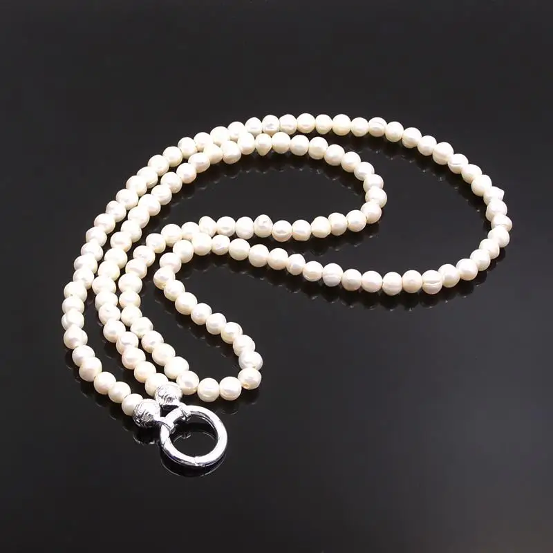 925 Sterling Silver Circle Clasp Freshwater Pearls Beads Necklace Fit Pendants Charms, Most Fashion Glam Jewelry for Women Men
925 Sterling Silver Circle Clasp Freshwater Pearls Beads Necklace Fit Pendants Charms, Most Fashion Glam Jewelry for Women Men
