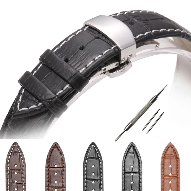 12 13 14 15 16 17 18 19 20 21 22 23 24mm Women Men Genuine Leather Watchband Strap Butterfly Pattern Deployant Clasp Buckle
12 13 14 15 16 17 18 19 20 21 22 23 24mm Women Men Genuine Leather Watchband Strap Butterfly Pattern Deployant Clasp Buckle
