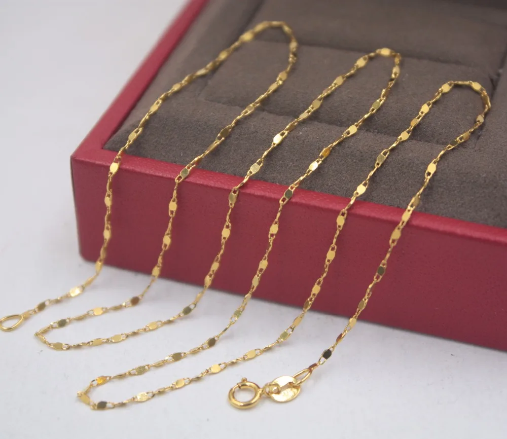 Real 18K Yellow Gold Necklace 1mmW For Women Tile Fashion Unique Chain 17.7''L Necklace For Women Girl Adjustable
Real 18K Yellow Gold Necklace 1mmW For Women Tile Fashion Unique Chain 17.7''L Necklace For Women Girl Adjustable