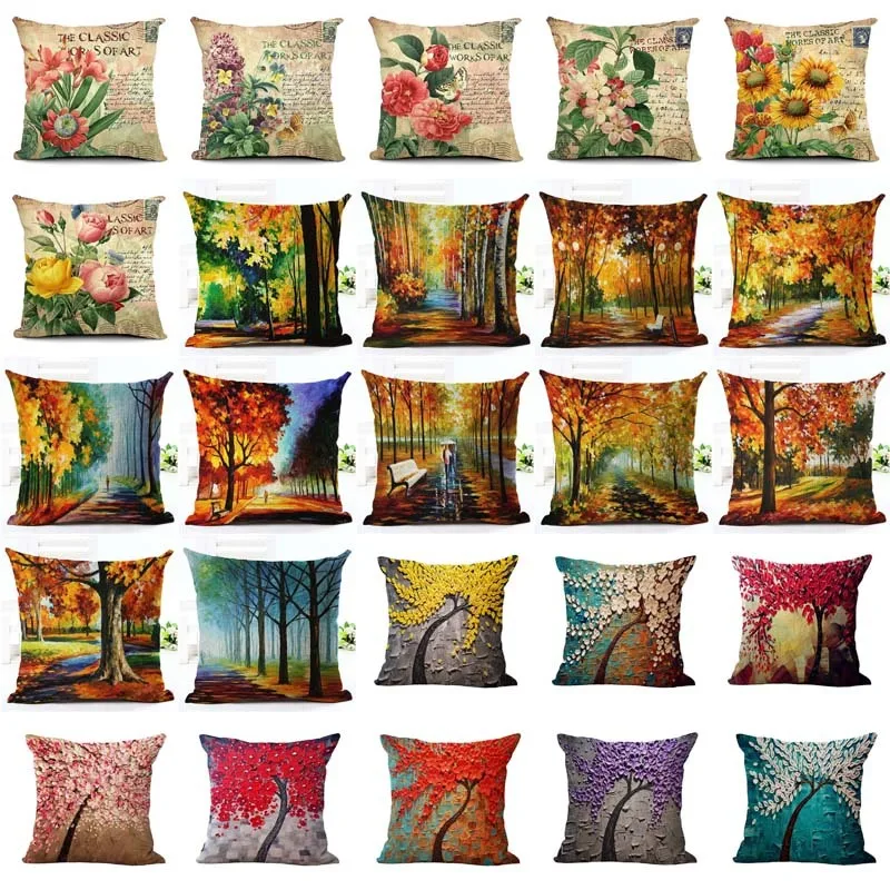 Scenic Tree Showy and Colorful Cotton Linen Cushion Cover Vintage Style Flower Pattern Quote Pillowcase Waist Throw Pillow Cover
Scenic Tree Showy and Colorful Cotton Linen Cushion Cover Vintage Style Flower Pattern Quote Pillowcase Waist Throw Pillow Cover