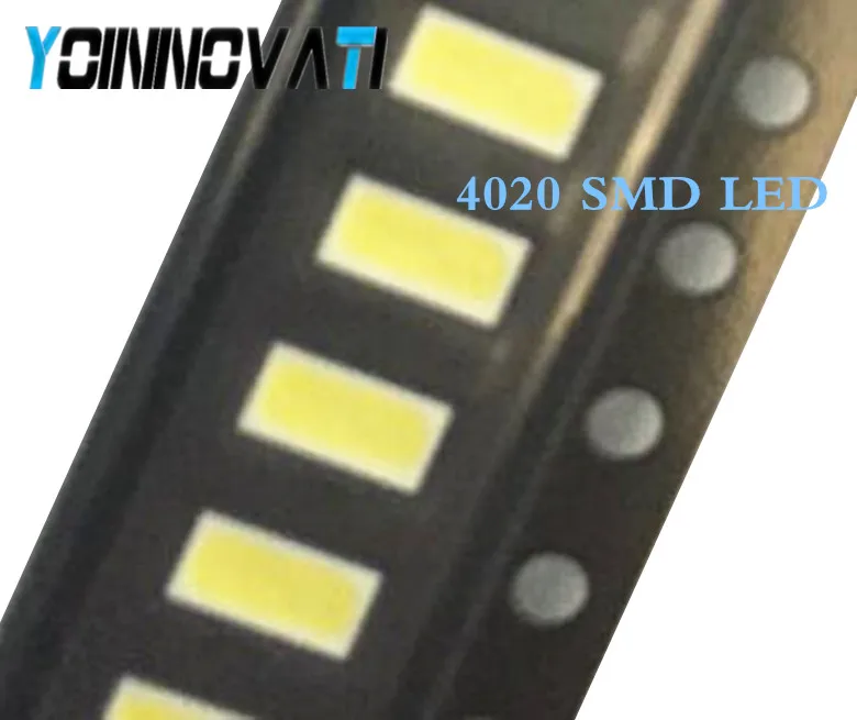 100 шт./лот 4020 SMD светодиодные бусины холодного белого цвета 1 Вт 6 в ма для подсветки