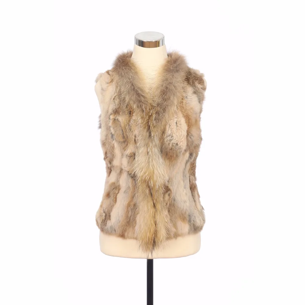 ZY88033 Real Knitted Rabbit Fur With Raccoon Dog Fur Collar Warm Natural Color Waistcoat Outerwear V-Neck Sleeveless Vest Gilet
ZY88033 Real Knitted Rabbit Fur With Raccoon Dog Fur Collar Warm Natural Color Waistcoat Outerwear V-Neck Sleeveless Vest Gilet