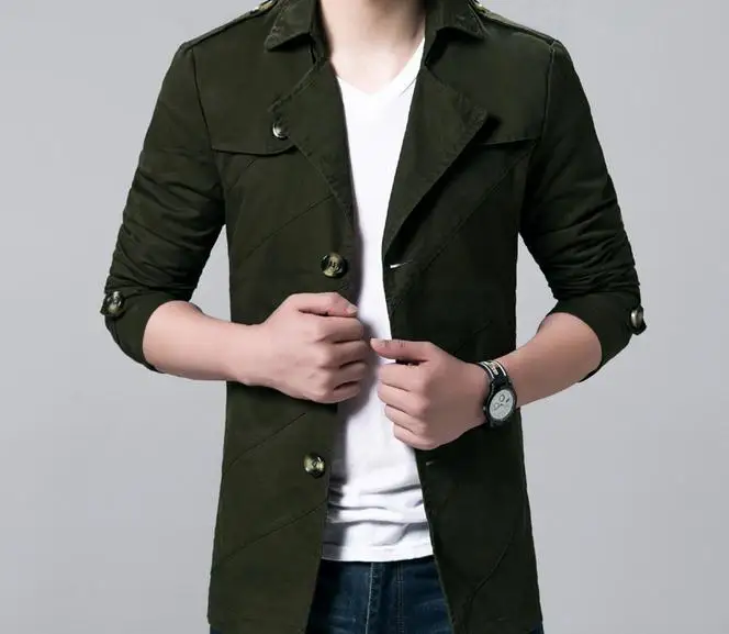 Khaki Color M-6XL Men Europe And America Long Section single-breasted Jacket Fashion Casual Jackets Korean Cotton Jacket Coats
Khaki Color M-6XL Men Europe And America Long Section single-breasted Jacket Fashion Casual Jackets Korean Cotton Jacket Coats