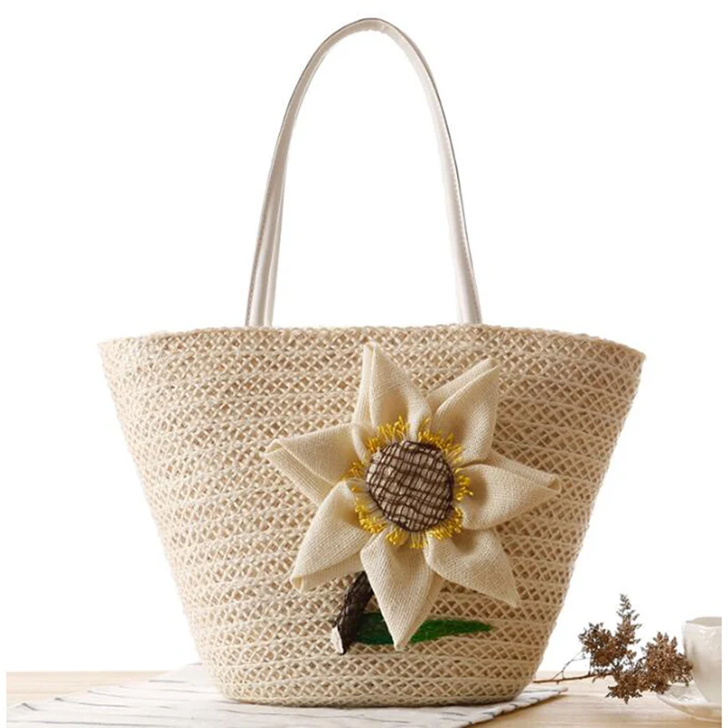 Designer Women Shoulder Bags Straw Weaving Flower Women Bag Travel New Big Summer Beach Bags Handbags Women Famous Brands
Designer Women Shoulder Bags Straw Weaving Flower Women Bag Travel New Big Summer Beach Bags Handbags Women Famous Brands