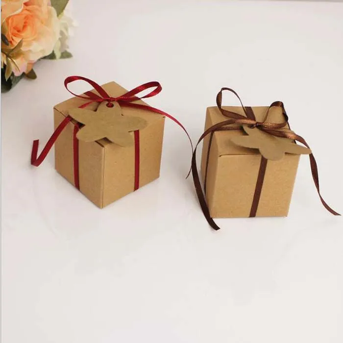 100 шт/50 шт 5x5 см бумажные подарочные коробки коробка для торта свадебные конфет с
