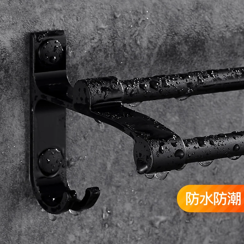 Houmaid Bathroom Fixtures European Black Towel Racks Towel Double Rod Shower Room Viscose Bath Towel Holders With Hooks
Houmaid Bathroom Fixtures European Black Towel Racks Towel Double Rod Shower Room Viscose Bath Towel Holders With Hooks