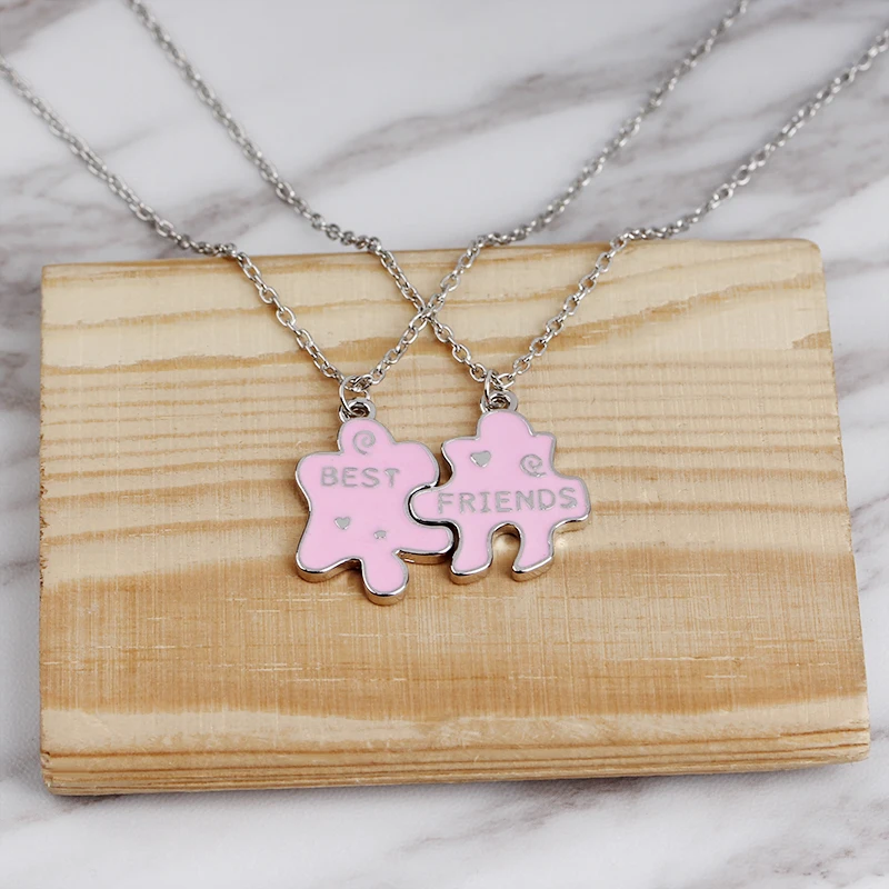 Ожерелье BFF с эмалью ожерелье подвеской Best Friends forever для двух девушек черное