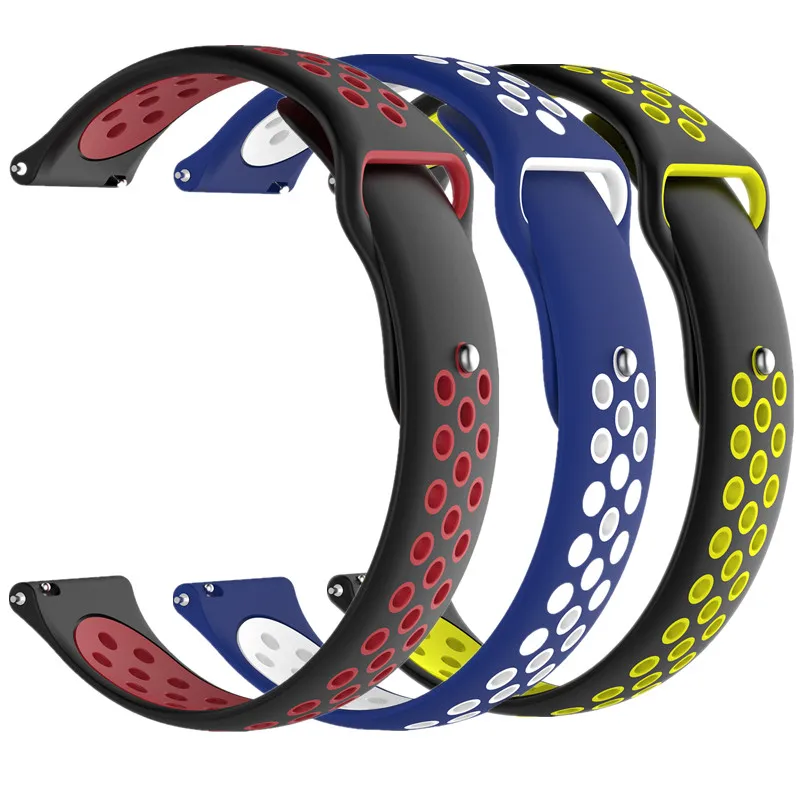 Настоящий 20 мм силиконовый двухцветный ремешок на запястье для xiaomi huami amazfit bip Samusng