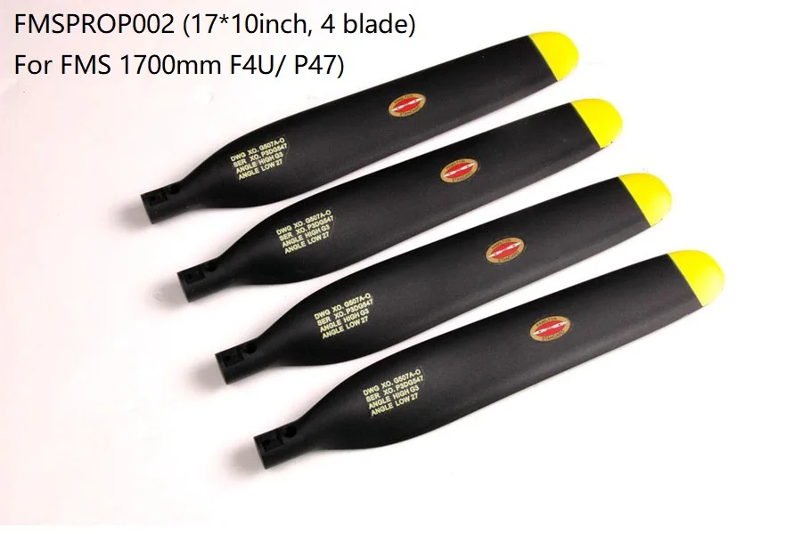 FMS 1700mm 1.7m P47 / F4U Propeller 17x10 inch 4 blade FMSPROP002 RC Airplane Aircraft Model Plane Avion Spare Parts Accessories
FMS 1700mm 1.7m P47 / F4U Propeller 17x10 inch 4 blade FMSPROP002 RC Airplane Aircraft Model Plane Avion Spare Parts Accessories