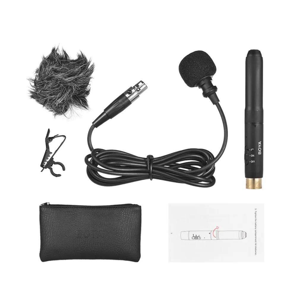 BOYA BY-M11C Cardioid Condenser Lapel Lavalier Microphone System for Interview Film Theater Broadcast Stage Video Recording Mic
BOYA BY-M11C Cardioid Condenser Lapel Lavalier Microphone System for Interview Film Theater Broadcast Stage Video Recording Mic