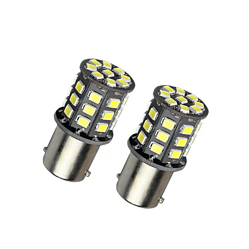 2 шт. белые Автомобильные светодиодные лампы S25 1156 33 SMD BA15S P21W 12 В 24 В|Сигнальная
