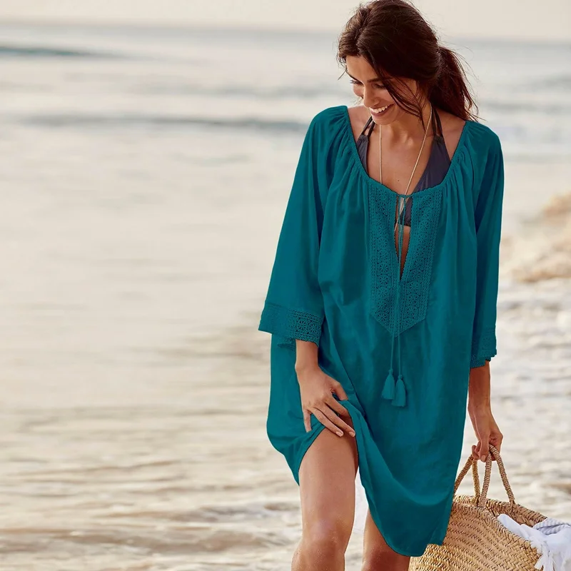 Женские топы летние блузки 2019 стильная Мексиканская пляжная кафтан с цветочным