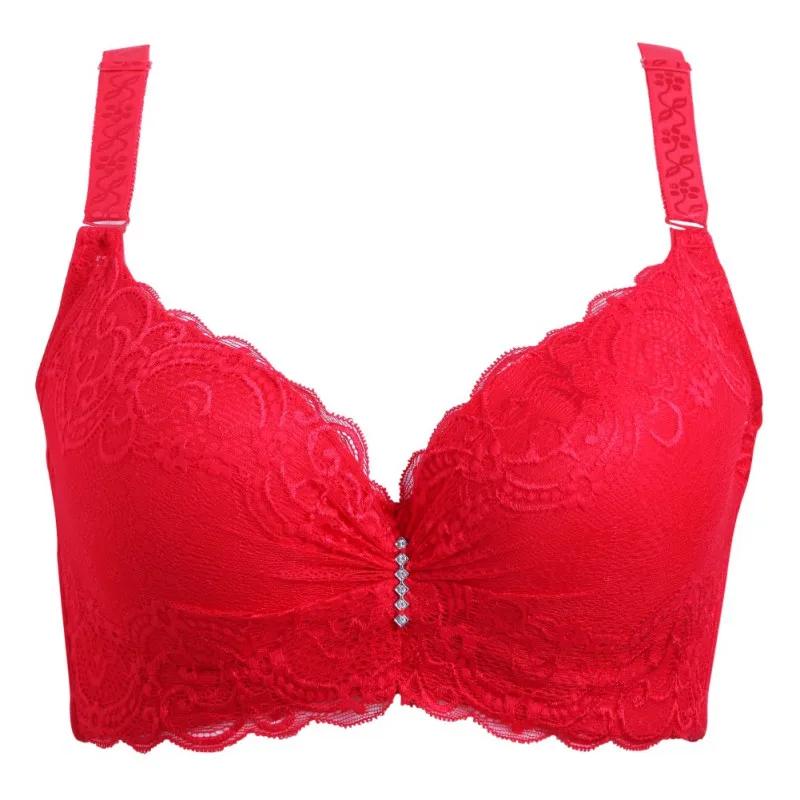 Plus Size Lace Adjustable Solid Breathable Beading Front Padded Underwire D Cup Bra Lingerie Women Cotton Underwear Push Up Bra
Plus Size Lace Adjustable Solid Breathable Beading Front Padded Underwire D Cup Bra Lingerie Women Cotton Underwear Push Up Bra