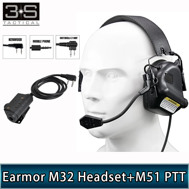 Opsmen Earmor Airsoftsports M32 Aviation Headset Military Airsoft Communication And M51 PTT Kenwoo Phone Motorol 2-Way Version
Opsmen Earmor Airsoftsports M32 Aviation Headset Military Airsoft Communication And M51 PTT Kenwoo Phone Motorol 2-Way Version