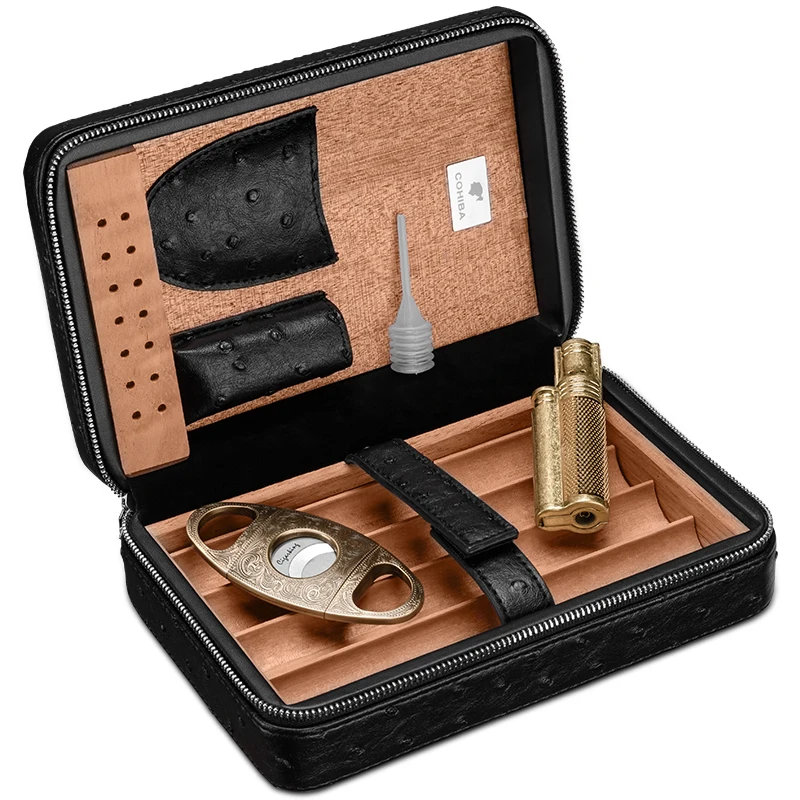 free ship black cigar box set humidor 4 sticks with sharpness cigar cutter portable windproof lighter CA-0309
free ship black cigar box set humidor 4 sticks with sharpness cigar cutter portable windproof lighter CA-0309