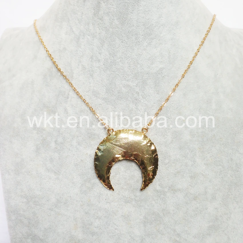 WT-N718 Wholesale gold color double bails Indian stone necklace Unique horn design jewelry
WT-N718 Wholesale gold color double bails Indian stone necklace Unique horn design jewelry