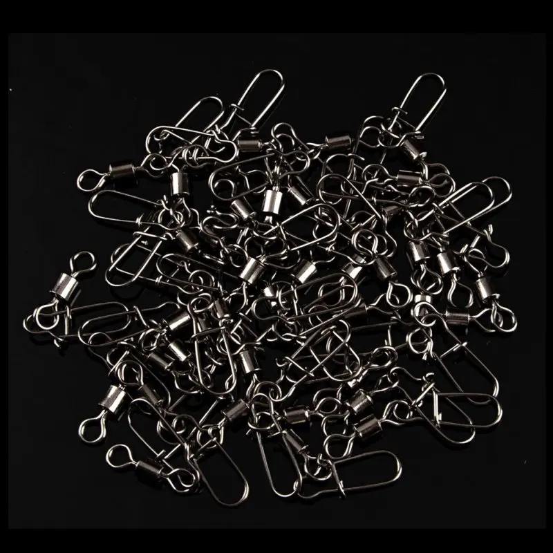 50Pcs Stainless Steel Fishing Bearings Hooked Snap Pins Rolling Swivel Connector Fishing Tools
50Pcs Stainless Steel Fishing Bearings Hooked Snap Pins Rolling Swivel Connector Fishing Tools