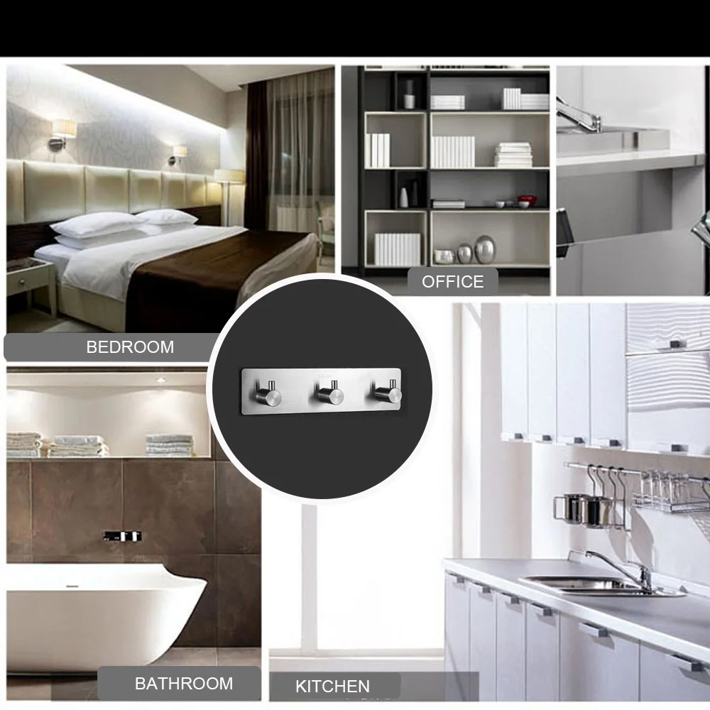 304 Stainless Steel Kitchen Self-Adhesive Hooks Door Wall Hanger for Towel Clothing Cap Bedroom 18*4.5*3.5CM 
304 Stainless Steel Kitchen Self-Adhesive Hooks Door Wall Hanger for Towel Clothing Cap Bedroom 18*4.5*3.5CM