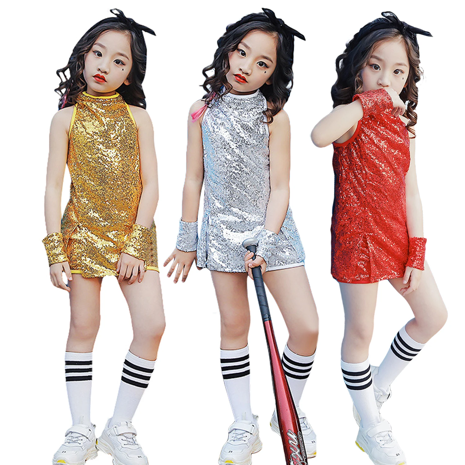 3PCs Girls Sequins Jazz Street Dance Costume Cheerleader Stage Performance Clothing Set Crop Tops Dress Shorts
3PCs Girls Sequins Jazz Street Dance Costume Cheerleader Stage Performance Clothing Set Crop Tops Dress Shorts