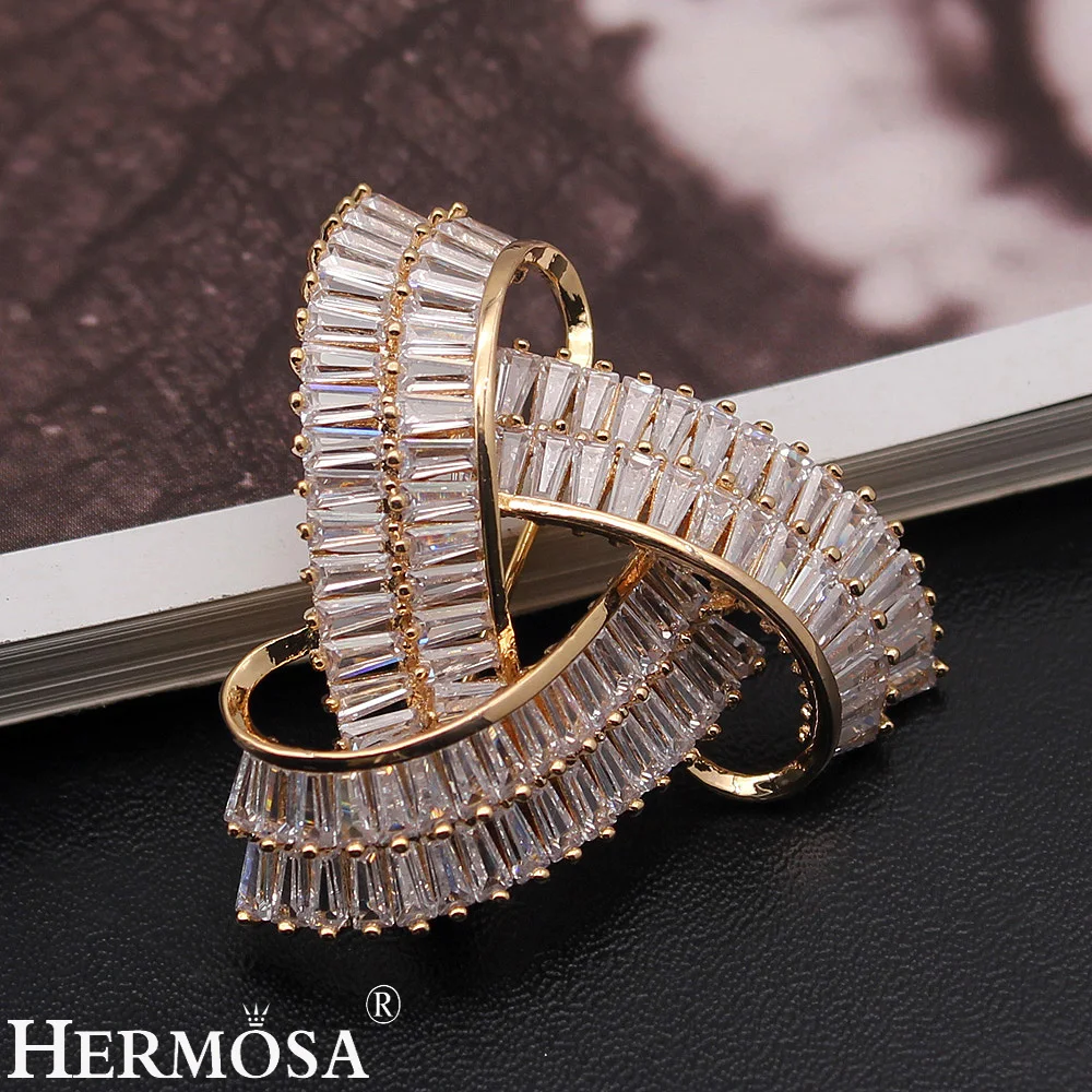 HERMOSA Shiny Zircon New Fashion Women Brooches Yellow Gold Pins Brooch Wedding Jewellery Party Gift
HERMOSA Shiny Zircon New Fashion Women Brooches Yellow Gold Pins Brooch Wedding Jewellery Party Gift