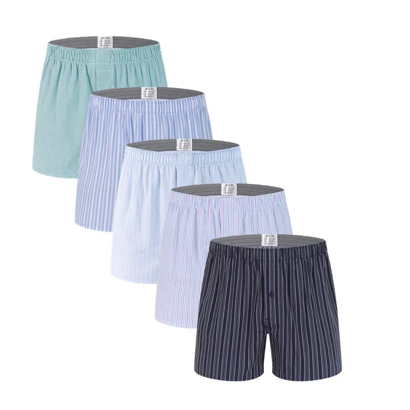 5 pcs Mens Underwear Boxers Shorts Casual Cotton Sleep Underpants Quality Strip Loose Comfortable Homewear Striped Arrow Panties
5 pcs Mens Underwear Boxers Shorts Casual Cotton Sleep Underpants Quality Strip Loose Comfortable Homewear Striped Arrow Panties