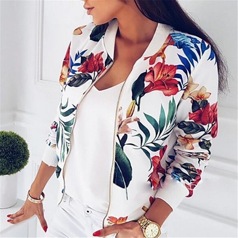 Newest Fashion Women's Jackets Bomber Floral Printing Jacket Ladies O-Neck Zipper Coat Long Sleeve Outwear Coat Women Costume
Newest Fashion Women's Jackets Bomber Floral Printing Jacket Ladies O-Neck Zipper Coat Long Sleeve Outwear Coat Women Costume