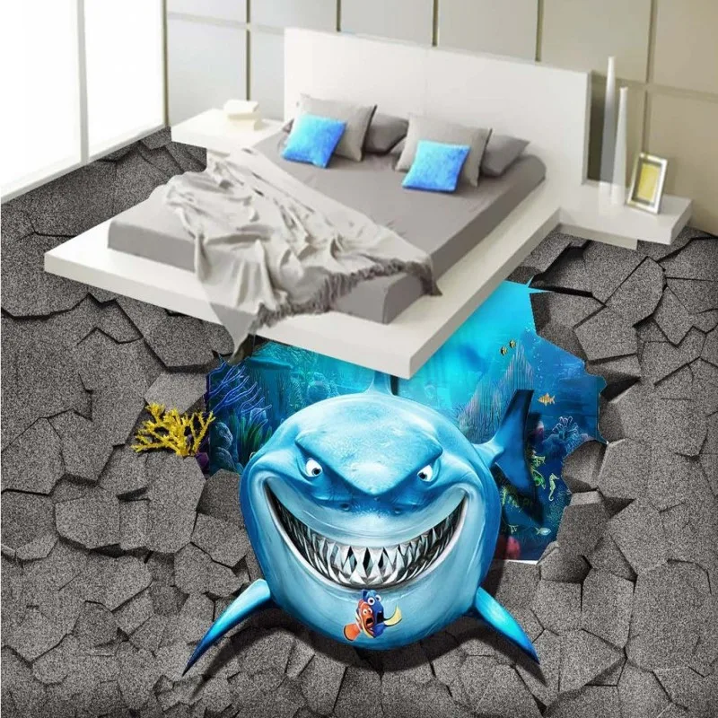 Free Shipping HD marine shark 3D floor painting thickened non-slip bathroom living room bedroom lobby study flooring mural
Free Shipping HD marine shark 3D floor painting thickened non-slip bathroom living room bedroom lobby study flooring mural