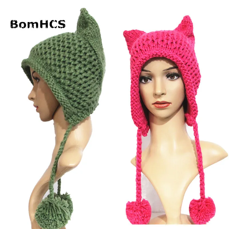 BomHCS Knit Braided Cat Ears Hat For Women Handmade Knitting Crochet Warmer Beanie Winter Cap
BomHCS Knit Braided Cat Ears Hat For Women Handmade Knitting Crochet Warmer Beanie Winter Cap