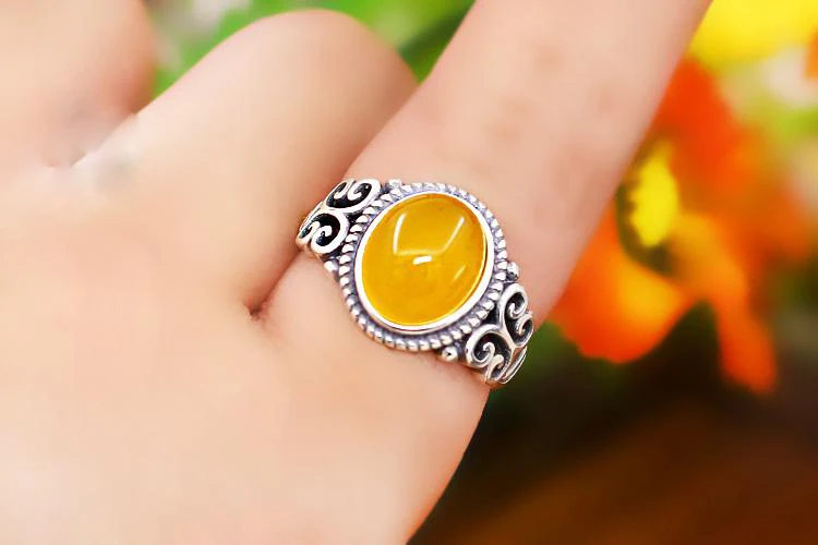 925 Sterling Silver Adjustable Ring Blanks Base DIY Handmade 10*12mm Wax Turquoise Settings for Women Jewelry Findings | Украшения и