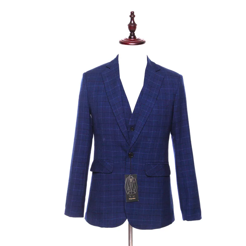 New Mens Casual Blazers Jacket Two Button Blue Plaid Pattern Wool Slim Tuxedo Business Wedding Mens Suit Coat Size Custom
New Mens Casual Blazers Jacket Two Button Blue Plaid Pattern Wool Slim Tuxedo Business Wedding Mens Suit Coat Size Custom