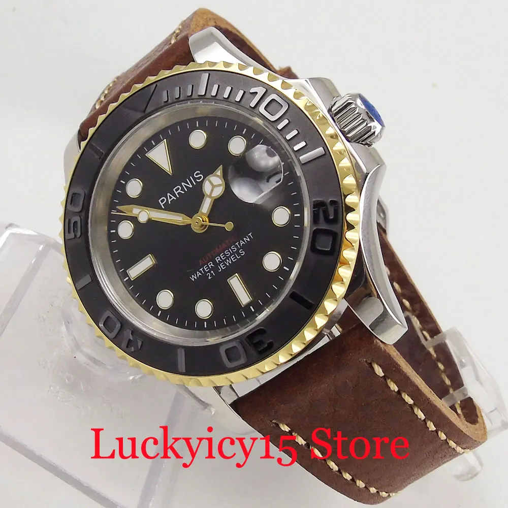 PARNIS 41mm Black Dial Auto Dial Sapphire Glass Luxury Luminous Marks Mechanical Auto Men's Watch
PARNIS 41mm Black Dial Auto Dial Sapphire Glass Luxury Luminous Marks Mechanical Auto Men's Watch
