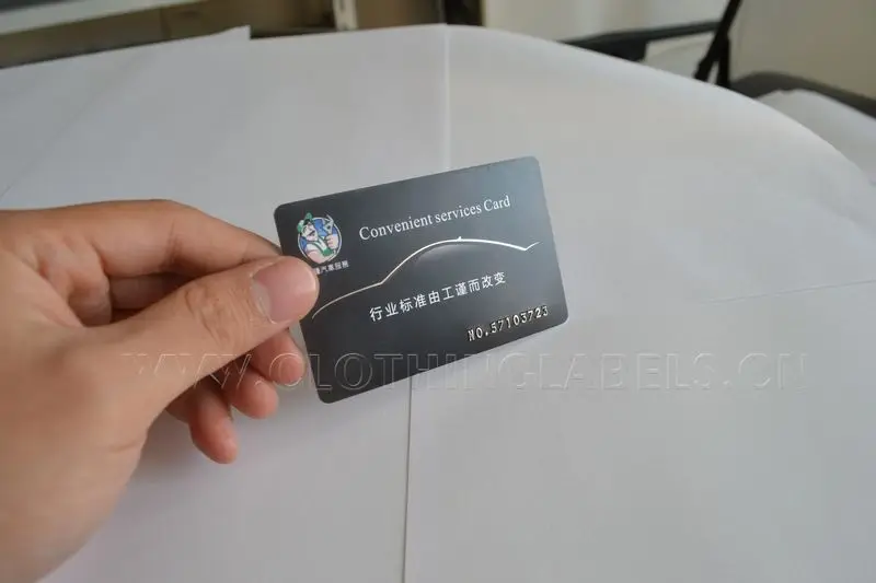 PVC card, plastic business card, black background with silver hot stamping and matt coating, plastic card
PVC card, plastic business card, black background with silver hot stamping and matt coating, plastic card