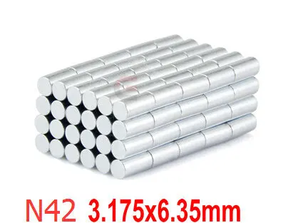1000 шт NdFeB дисковый магнит 1/8 "dia.x1/4" толщиной 3 175x6 35 мм неодимовые магниты