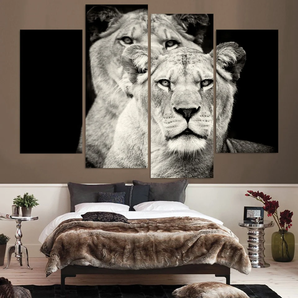 HD Printed 4pcs Black and white lion Painting on canvas room decoration print poster picture canvas framed Free shipping/NY-5726
HD Printed 4pcs Black and white lion Painting on canvas room decoration print poster picture canvas framed Free shipping/NY-5726