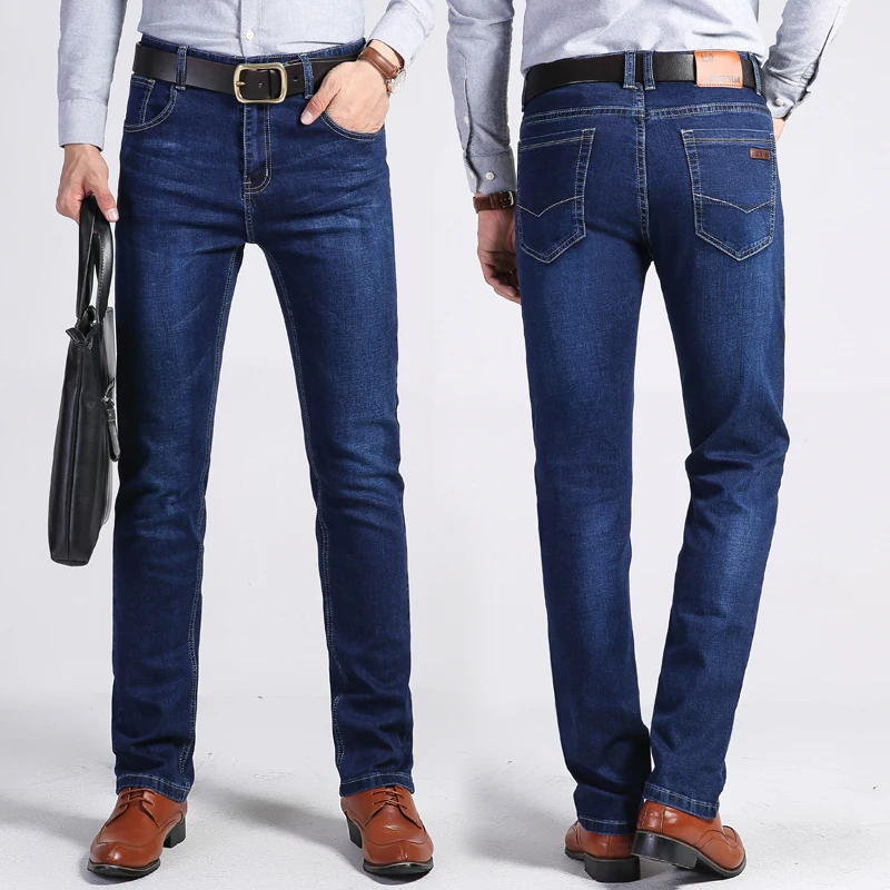 Мужские облегающие джинсы jantour Классические в деловом стиле Размеры 35-40 новинка