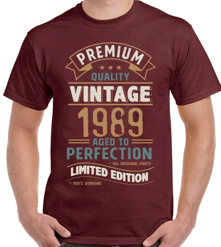 Vintage Year 1989 - Limited Edition 30Th Birthday Men T-Shirt 30 Year Old new 2019 Fashion Print Short Sleeve Custom T Shirt
Vintage Year 1989 - Limited Edition 30Th Birthday Men T-Shirt 30 Year Old new 2019 Fashion Print Short Sleeve Custom T Shirt