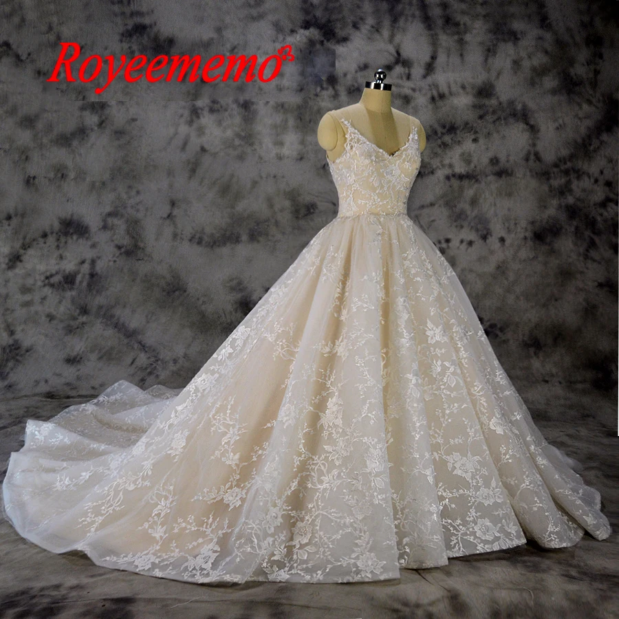 Кружевное бальное платье Vestido de Noiva роскошное цвета шампанского и слоновой кости
