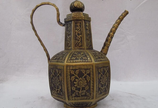 fast shipping USPS to USA S0928 Tibet Buddhism classical Bronze Copper flower wine pot Teapot statue
fast shipping USPS to USA S0928 Tibet Buddhism classical Bronze Copper flower wine pot Teapot statue