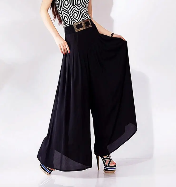 HOT Summer Women New loose big yards female wide-legged pants chiffon tall waist trousers /26--31
HOT Summer Women New loose big yards female wide-legged pants chiffon tall waist trousers /26--31