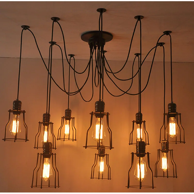 Retro pendant lamps Industrial iron Adjustable Huge DIY pendant Light home Lighting Bulb 1 6 10 heads lamps black art lamps 701
Retro pendant lamps Industrial iron Adjustable Huge DIY pendant Light home Lighting Bulb 1 6 10 heads lamps black art lamps 701