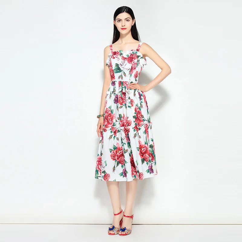 High Quality 2019 New Designer Fashion Spaghetti Strap Dress Spring Summer Women Flower Amazing Sleeveless Elegant Ladies Dress
High Quality 2019 New Designer Fashion Spaghetti Strap Dress Spring Summer Women Flower Amazing Sleeveless Elegant Ladies Dress