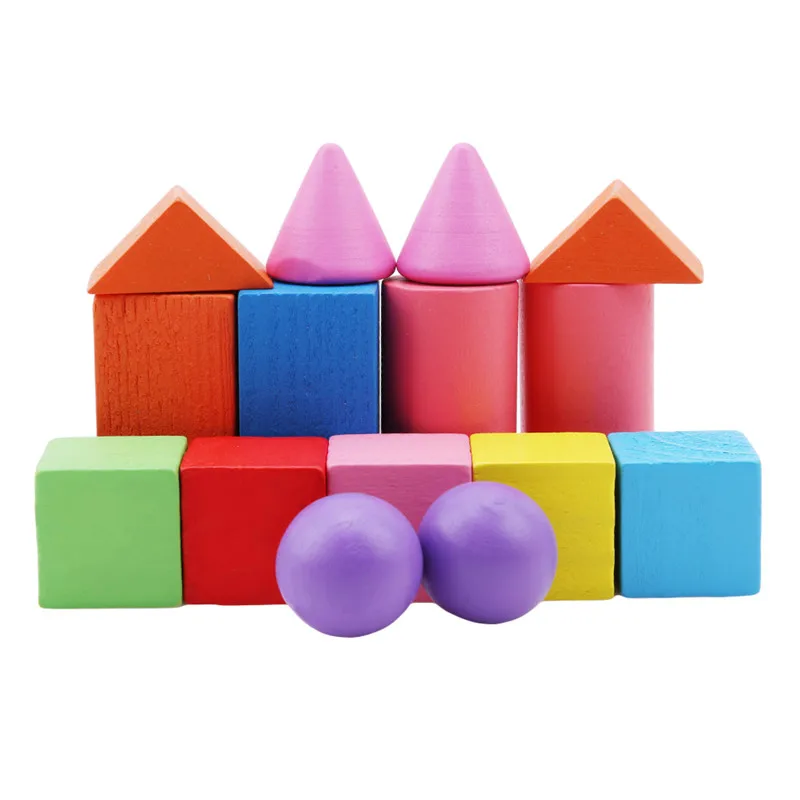 New Color Wooden Children Early Education Building Blocks Geometry Combination Teaching Tool Three-dimensional Educational Toys | Игрушки и