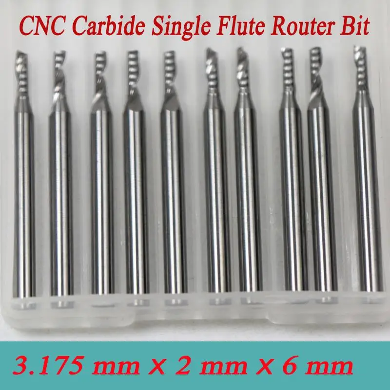 10pcs 3.175*2.0*6mm Single Flute CNC Milling Tools Engraving Cutters Wood Carving Bits Drill Blade for Cutting MDF Acrylic
10pcs 3.175*2.0*6mm Single Flute CNC Milling Tools Engraving Cutters Wood Carving Bits Drill Blade for Cutting MDF Acrylic