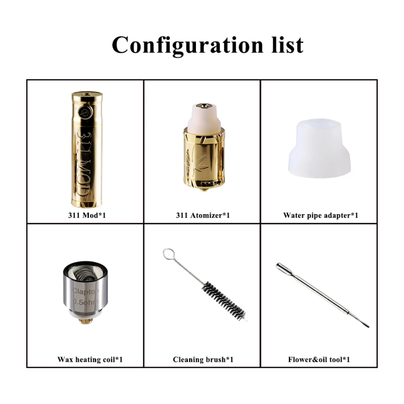 311 Dry Herb & Wax 2-in-1 Vape Kit Mechanical Mod fit 18650 Battery Replacement Concentrate Herbal Coils Portable Vaporizer Pipe
311 Dry Herb & Wax 2-in-1 Vape Kit Mechanical Mod fit 18650 Battery Replacement Concentrate Herbal Coils Portable Vaporizer Pipe