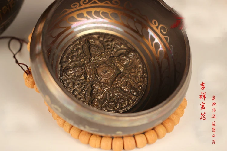 

16 мм чаша тибетские поющие чаши для йоги чакра медитации поющие чаши антикварное украшение для сада серебро латунь + + свободной рукой молот...